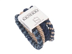 Kknekki hair elastics dark blue gold mix (4-pack)